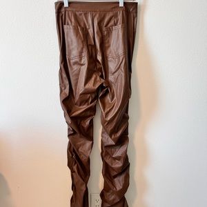 Missy Empire leather rushed pants